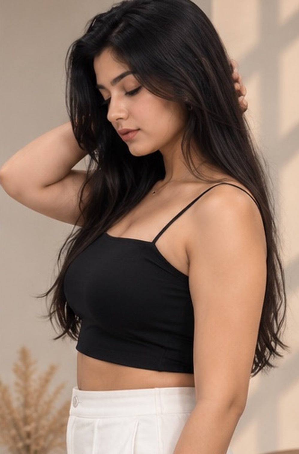 Square Neck Top – Black