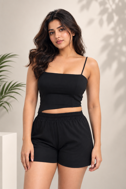 Noir Edge Co-ord Set - Black