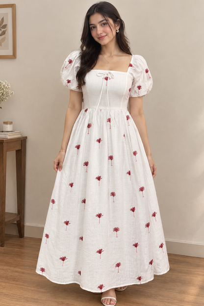 Coco Elan Embroidered Midi Dress