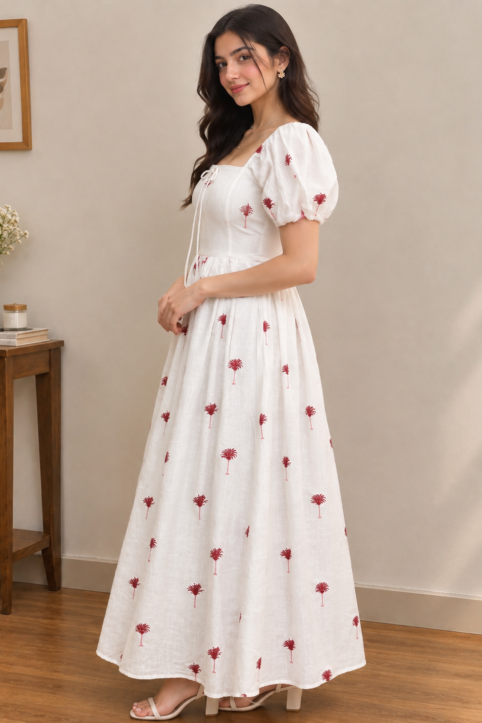 Coco Elan Embroidered Midi Dress