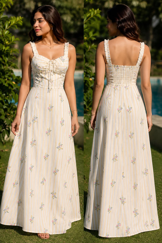 floral bustier dress